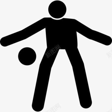 足球正面站着带球的运动员体育图标图标