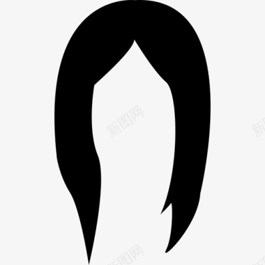 长发假发和黑色的形状形状时尚的图标图标