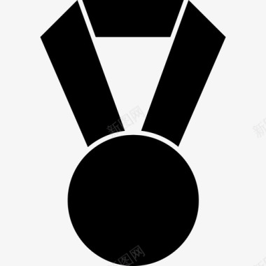 足球奖牌悬挂黑色丝带运动型图标图标