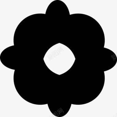 花黑色的形状自然花图标图标