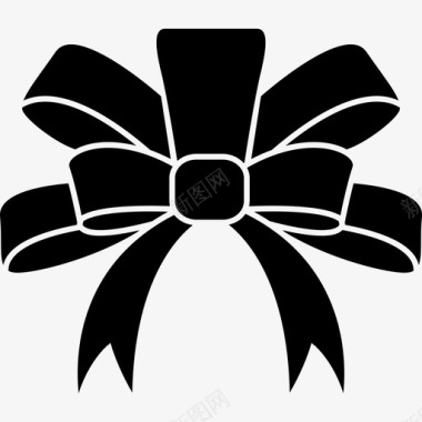 黑色丝带黑色优雅的丝带形状适合圣诞礼物形状丝带图标图标