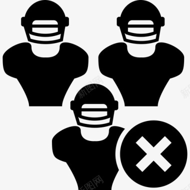 橄榄球运动员全副武装带十字记号体育图标图标
