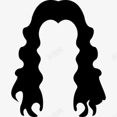 女性深色长发造型时尚偶像图标图标