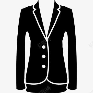 夹克优雅女性化黑色商务服装时尚偶像图标图标