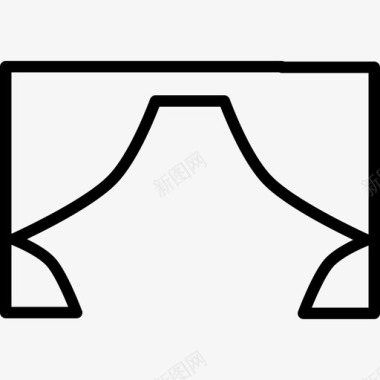 四角窗帘博物馆的窗帘像是其他风景的轮廓形状图标图标