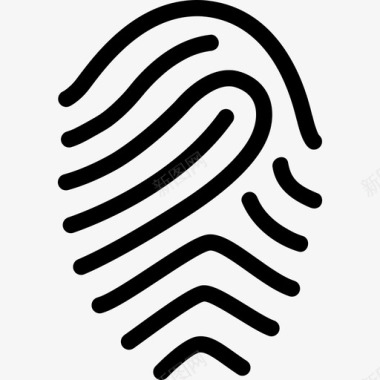指纹简单的轮廓符号指纹图标图标