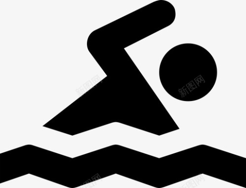 运动种类标志游泳划水运动图标图标