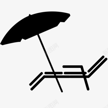 沙滩椅度假伞图标图标