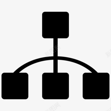 网上购物流程网络支架连接图标图标
