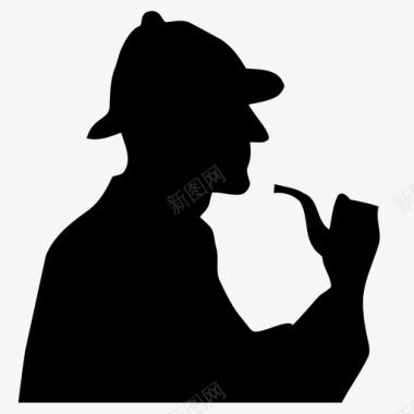 牛仔帽子夏洛克侦探帽子图标图标