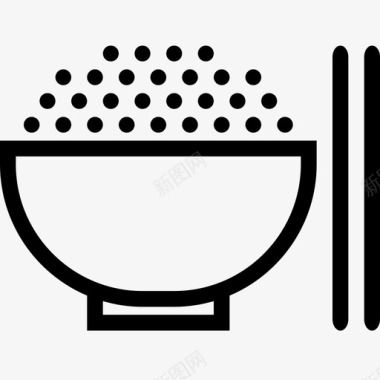 米饭筷子晚餐图标图标
