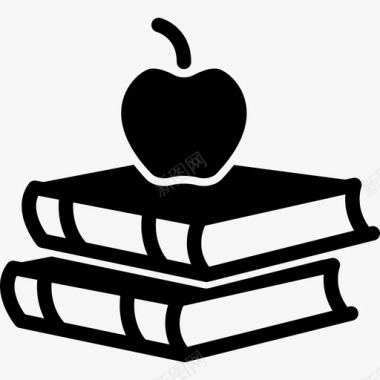 两本书上面有苹果教育教育精简版图标图标