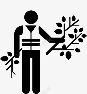 灌木采伐灌木采摘苔藓公园人图标图标