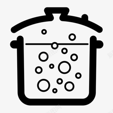 平底锅压力锅煮沸锅炉砂锅厨师图标图标