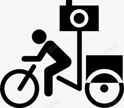 街景自行车全景人图标图标