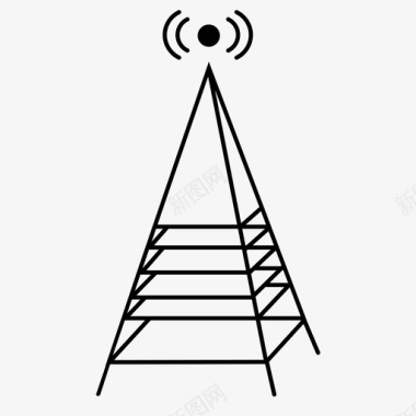 信号塔天线电力网络图标图标
