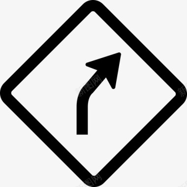 路右转急转弯街道路标图标图标