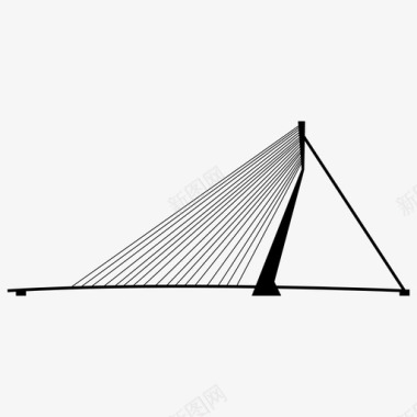武汉地标伊拉斯姆斯布鲁克大桥建筑地标图标图标