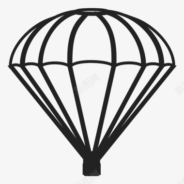 坠落降落伞航空邮件投递图标图标
