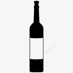 葡萄酒和软木塞葡萄酒红酒酒瓶图标高清图片