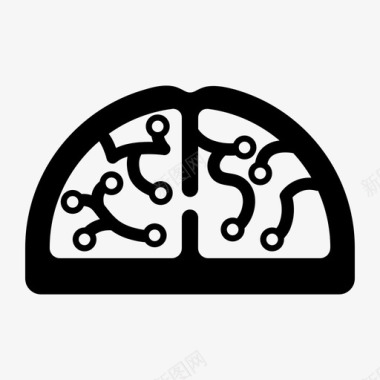 神经学人工智能思考技术图标图标