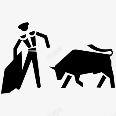 斗牛文化斗牛士西班牙传统图标图标