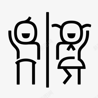女性服装浴室男孩和女孩女性图标图标