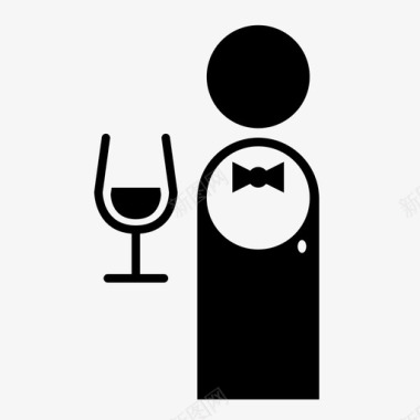 餐厅品酒师酒管家酒杯图标图标