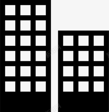 建筑与城市建筑物摩天大楼办公室图标图标