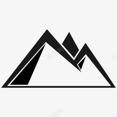 丘陵山阿尔卑斯山丘陵图标图标