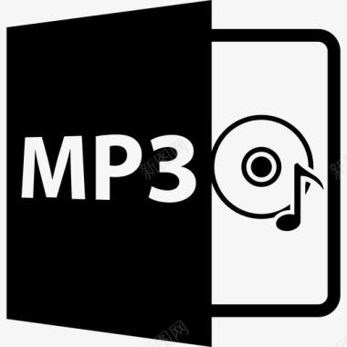 MP3符号与光盘和音符接口文件格式风格图标图标