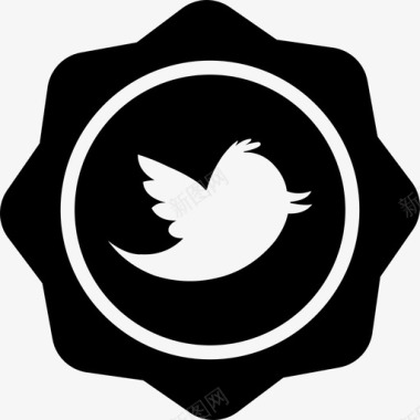 徽章社交徽章社交徽章上的Twitter徽标图标图标