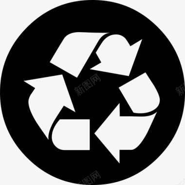 圆圈回收再利用回收站图标图标