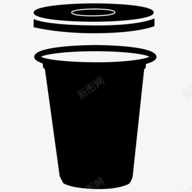杯子咖啡咖啡容器饮料盖子图标图标