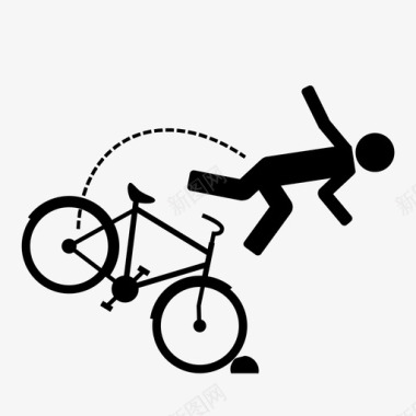 自行车自行车事故自行车撞车图标图标