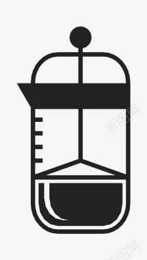 印刷机法式印刷机饮料咖啡图标图标