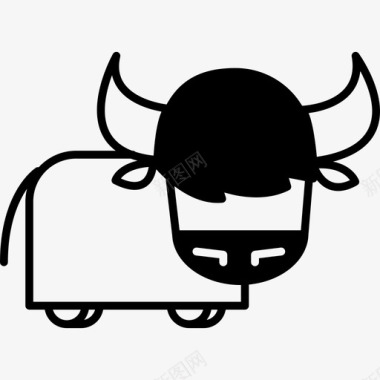 公牛卡通变体动物几种图标图标