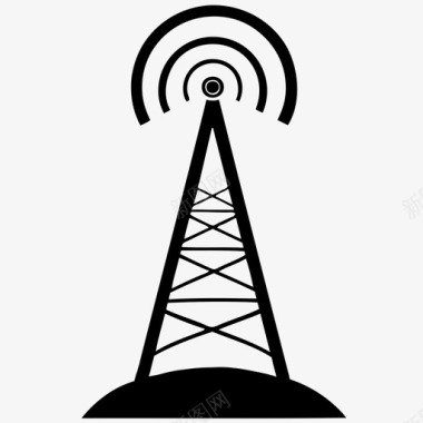 无线信号无线电塔手机塔电子设备频率雷达图标图标
