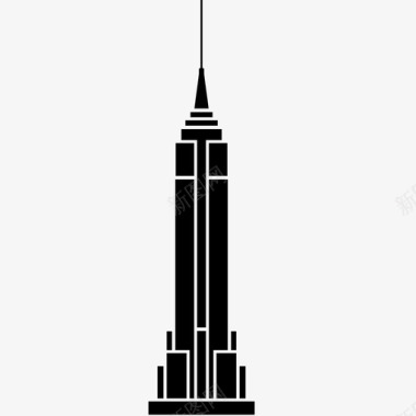纽约市帝国大厦建筑地标图标图标