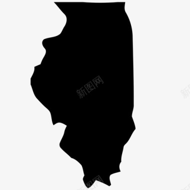 伊利诺伊州地理州图标图标
