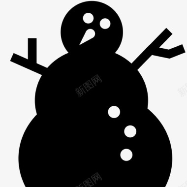 雪人雪球雪雕图标图标