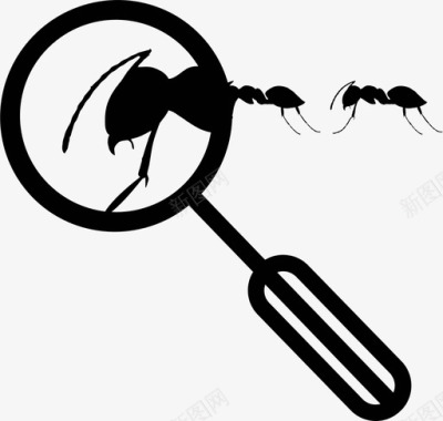 放大镜蚂蚁侦探放大昆虫图标图标