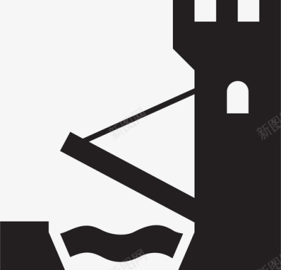 吊桥城堡中世纪图标图标