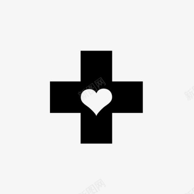 红十字会援助护理心脏图标图标