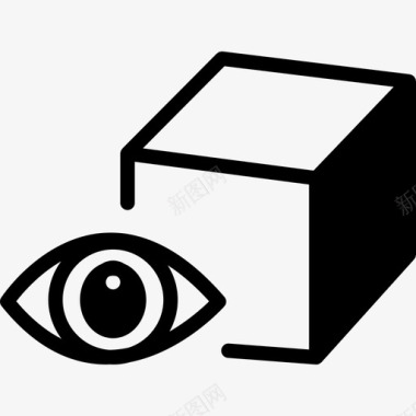 眼睛和一个立方体形状几个图标图标
