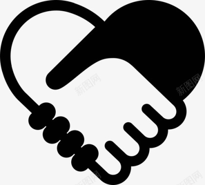 社会爱心人士团结握手和平图标图标