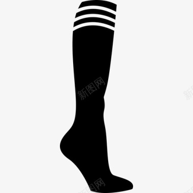 足球白线长袜运动图标图标