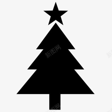 冬天的雪人圣诞树传统星星图标图标