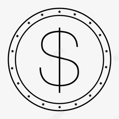 美元小图标硬币现金美元图标图标