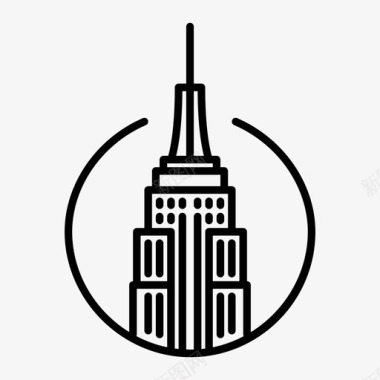 纽约纽约城市帝国大厦图标图标